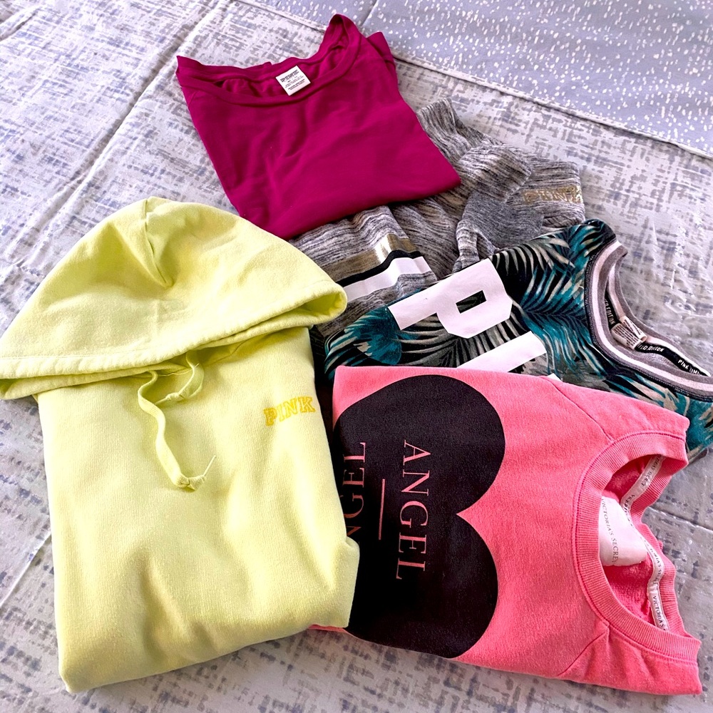 Pink Bundle of sweatshirts and teeshirt